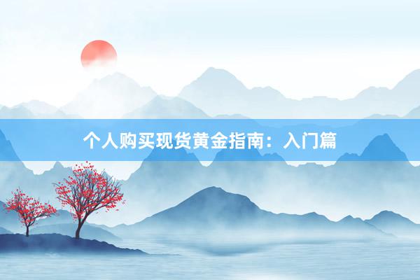 个人购买现货黄金指南：入门篇